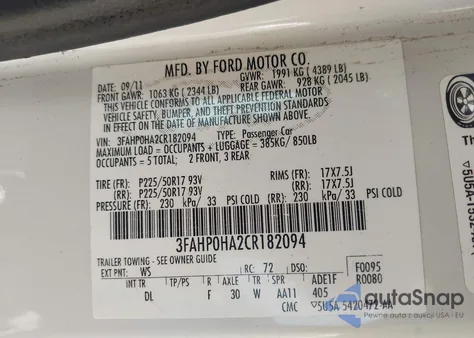 2012 Ford Fusion Se from USA, damaged, VIN 3FAHP0HA2CR182094